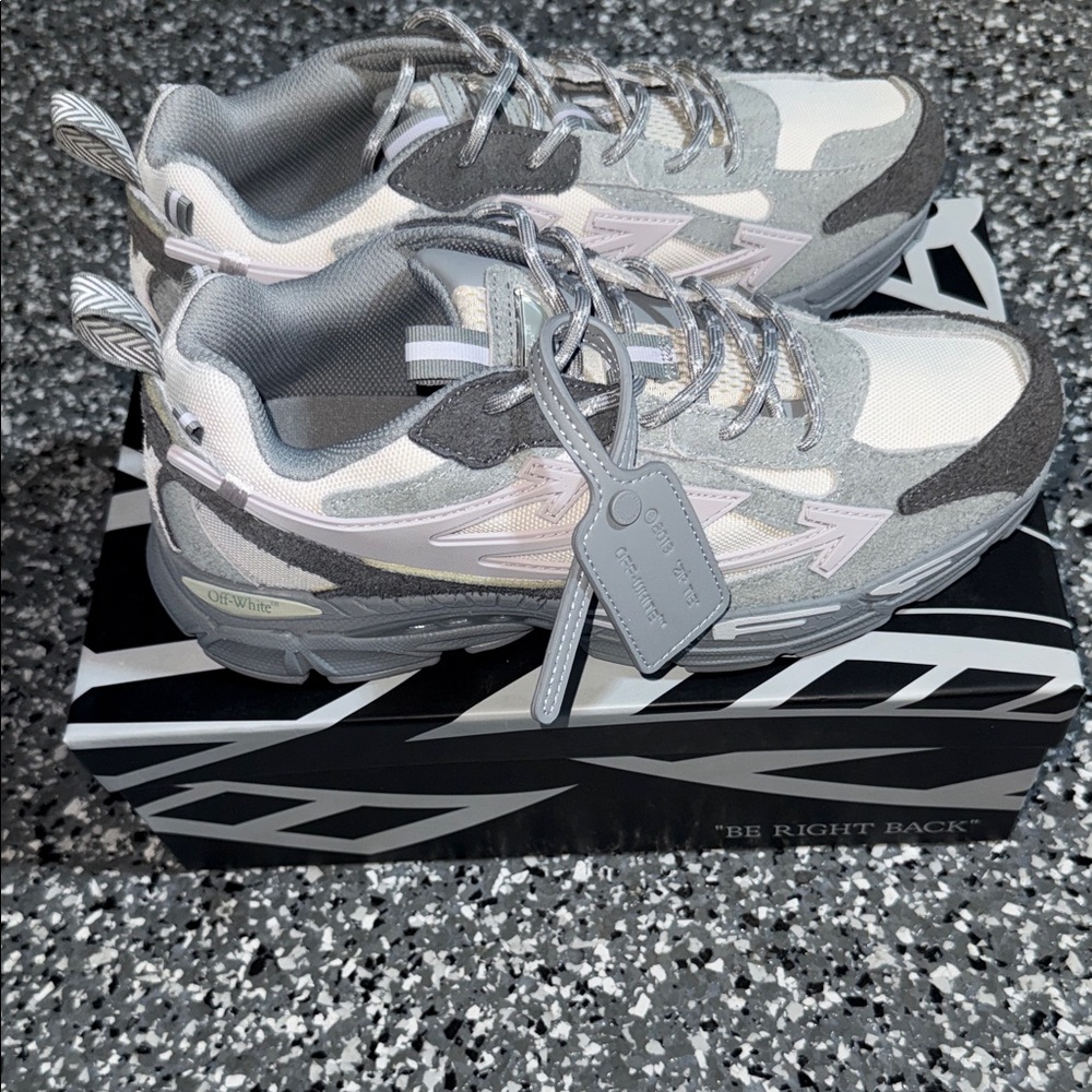 Off-White Gray and White Sneakers